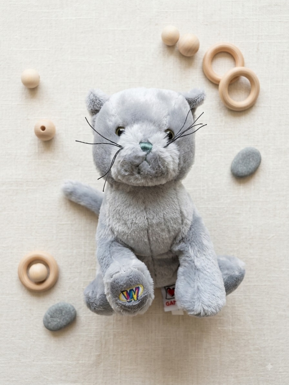 Ganz Webkinz Charcoal Cat Plush Y2K Vintage Toy HM152 Kidcore Catcore